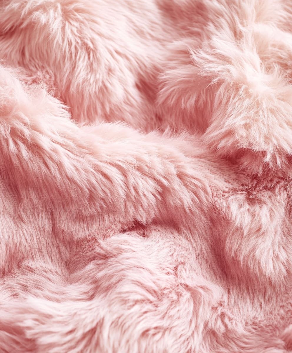 Close up of pink fur coat